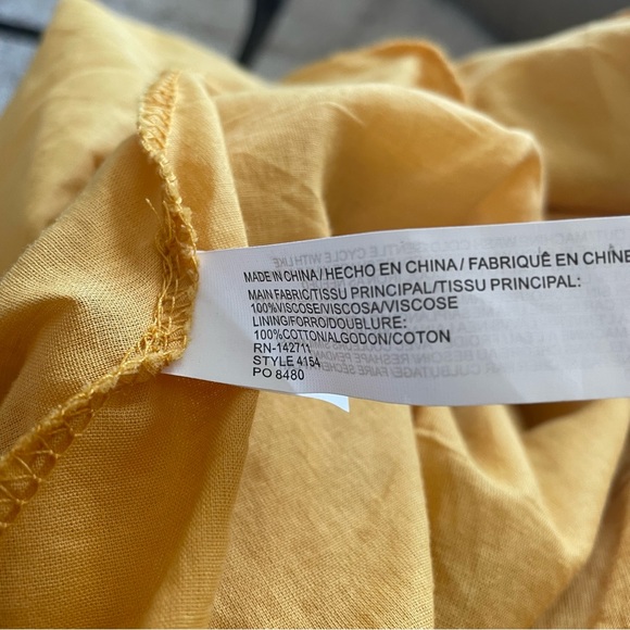 Eloquii Mustard Yellow Lace  Pom Fit & Flare Belted Tie Dress - Picture 9 of 12